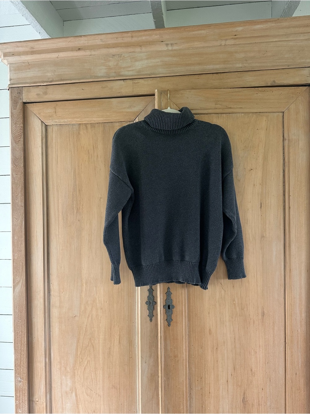 Madewell Dark Gray Cotton Roll Neck Sweater 🤍